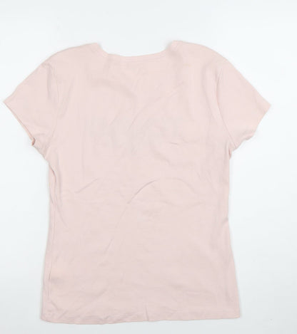 Womens UK Size L Tommy Hilfiger Pink Basic T-Shirt