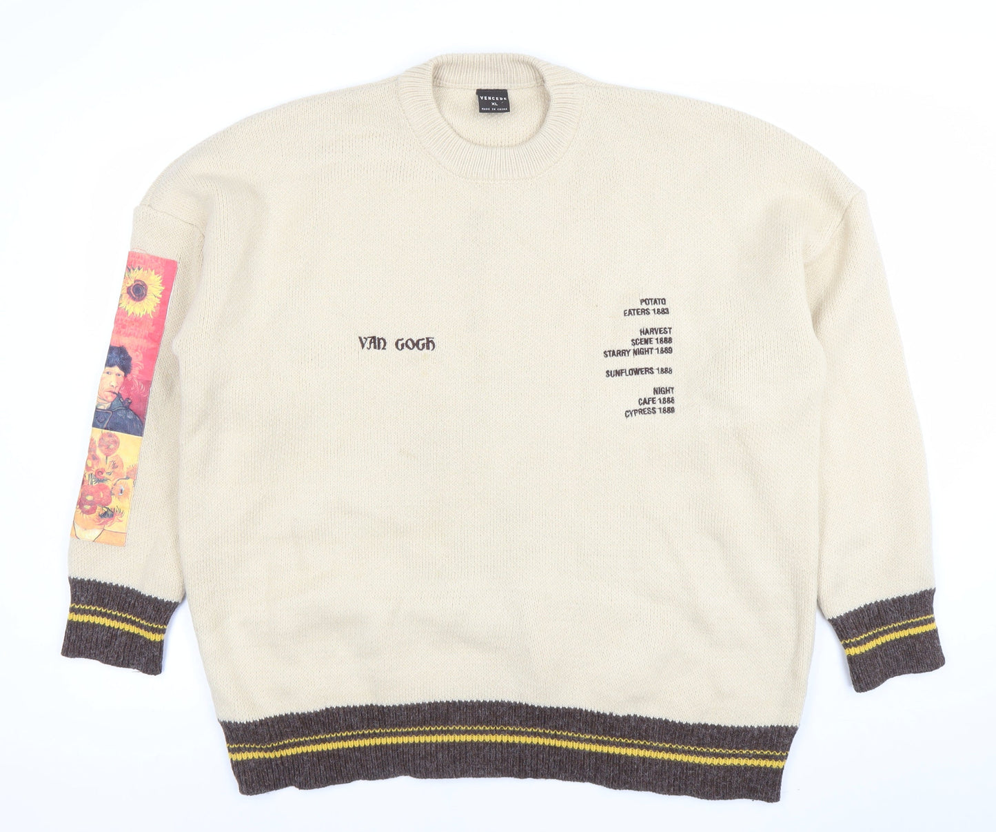 Mens UK Size XL Vencede Beige Pullover Jumper