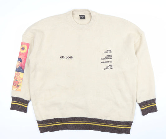 Mens UK Size XL Vencede Beige Pullover Jumper