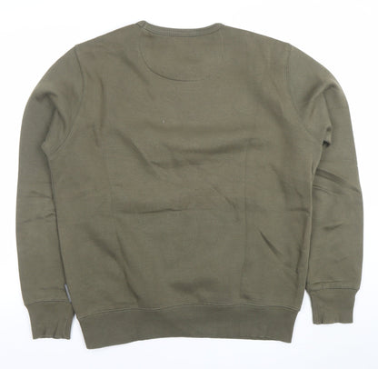 Mens UK Size M French Connection Green Pullover Sweatshirt