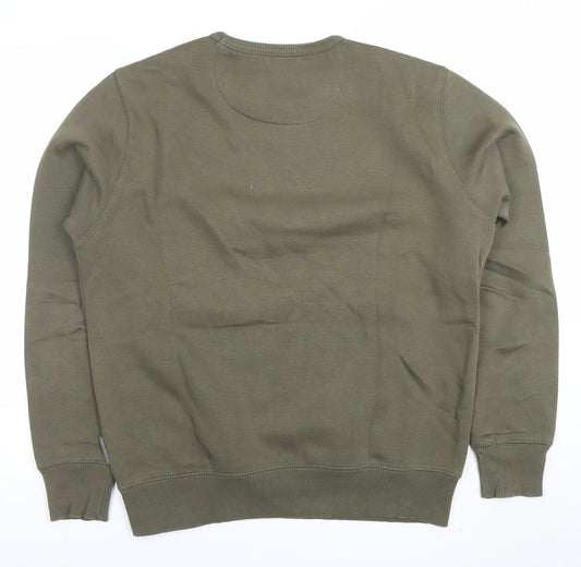 Mens UK Size M French Connection Green Pullover Sweatshirt