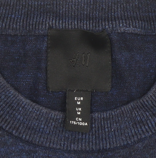 Mens UK Size M H&M Blue Pullover Jumper