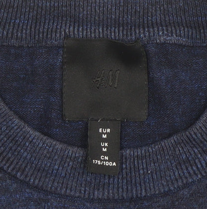 Mens UK Size M H&M Blue Pullover Jumper