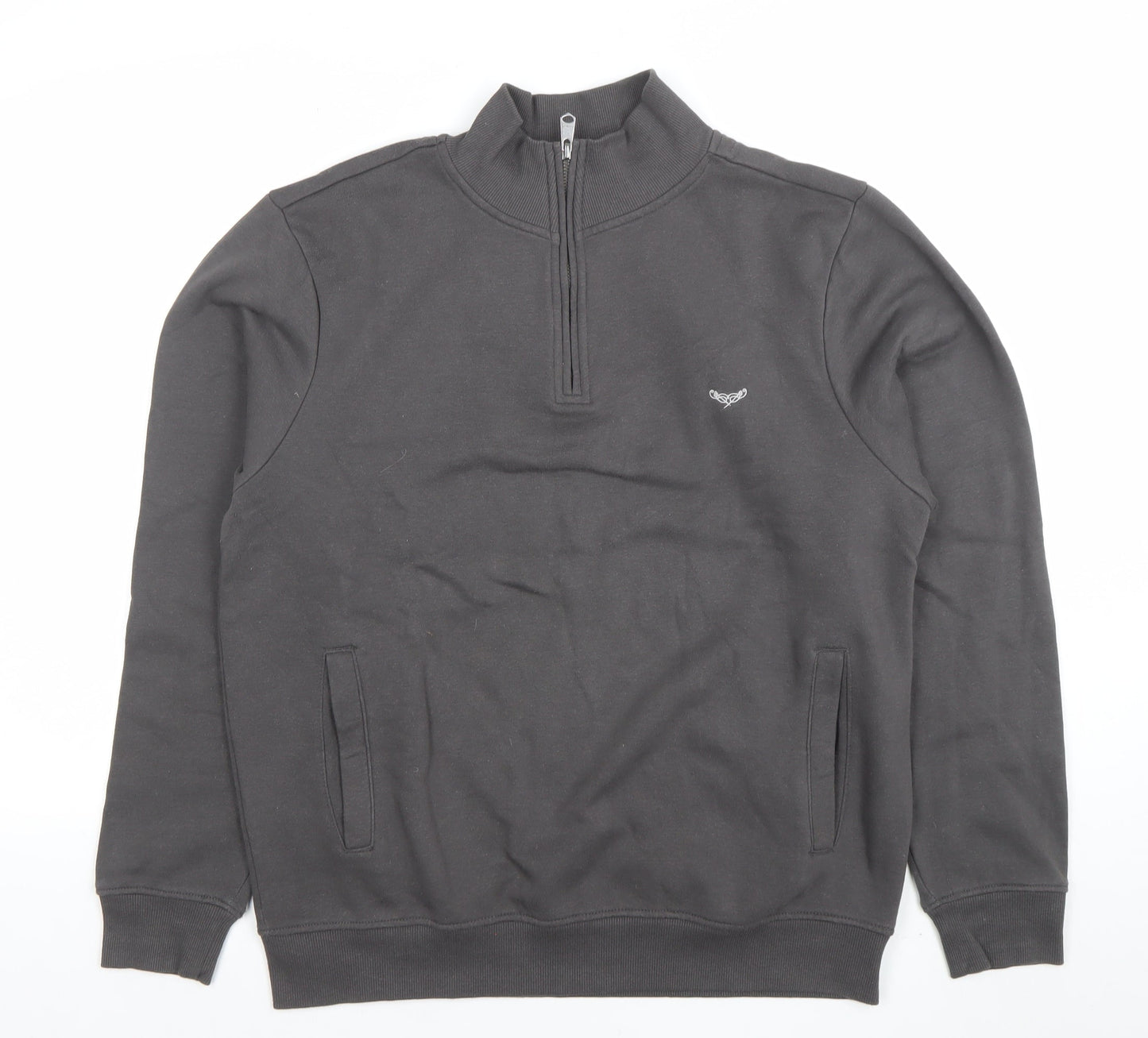 Mens UK Size M Threadbare Grey Henley Sweatshirt