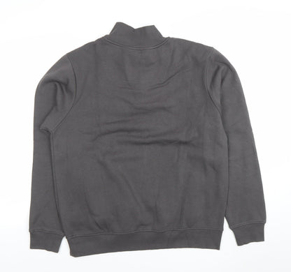 Mens UK Size M Threadbare Grey Henley Sweatshirt