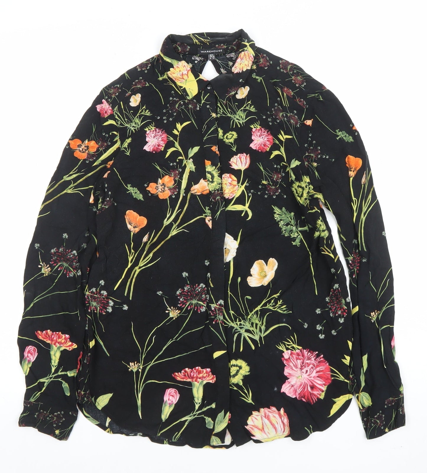 Womens UK Size 6 Warehouse Black Basic Blouse