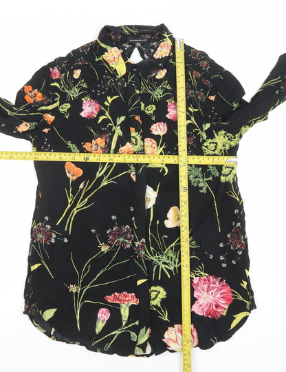 Womens UK Size 6 Warehouse Black Basic Blouse