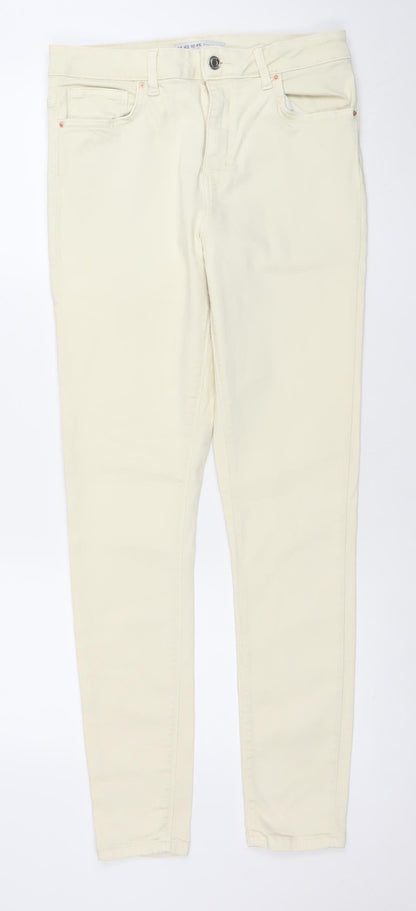 Womens UK Size 14 Primark Slim Fit Skinny Ivory Jeans