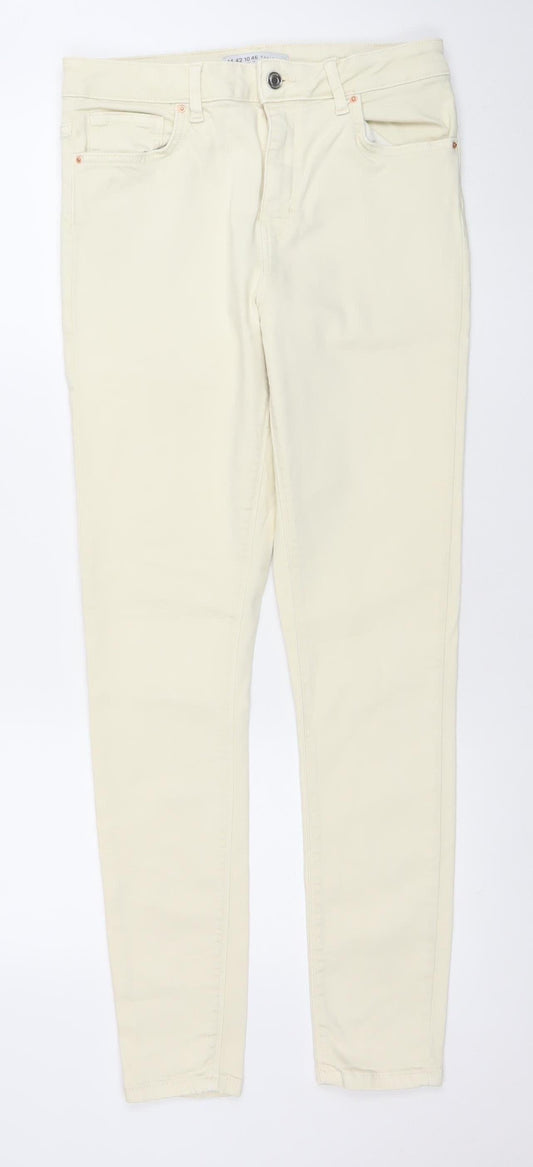 Womens UK Size 14 Primark Slim Fit Skinny Ivory Jeans
