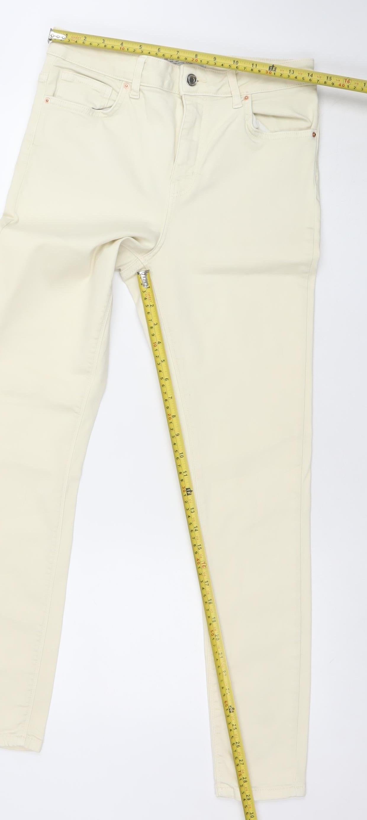 Womens UK Size 14 Primark Slim Fit Skinny Ivory Jeans