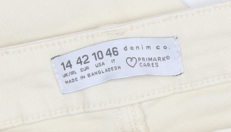 Womens UK Size 14 Primark Slim Fit Skinny Ivory Jeans