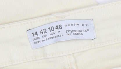 Womens UK Size 14 Primark Slim Fit Skinny Ivory Jeans
