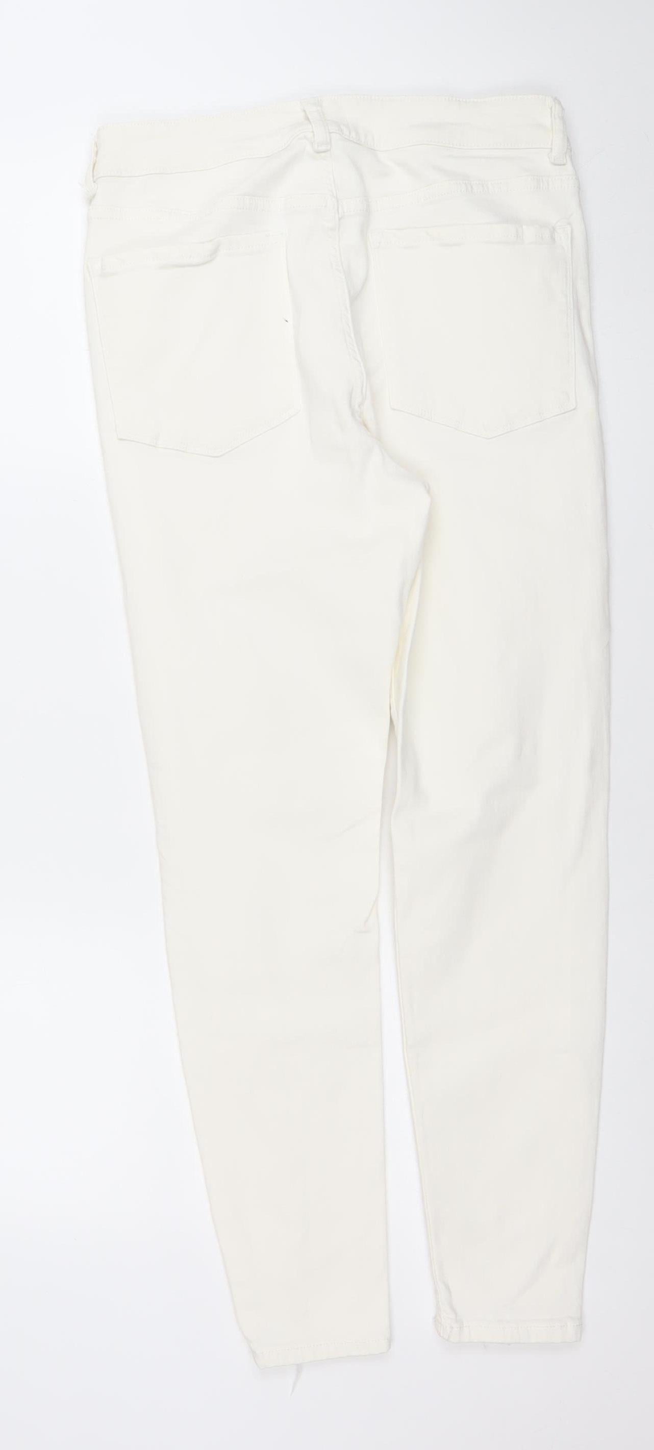Womens UK Size 14 denim co Slim Fit Skinny White Jeans