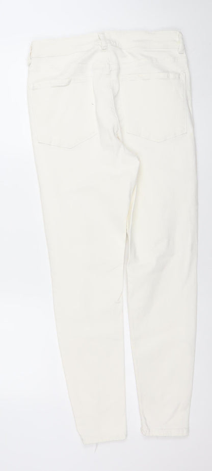 Womens UK Size 14 denim co Slim Fit Skinny White Jeans