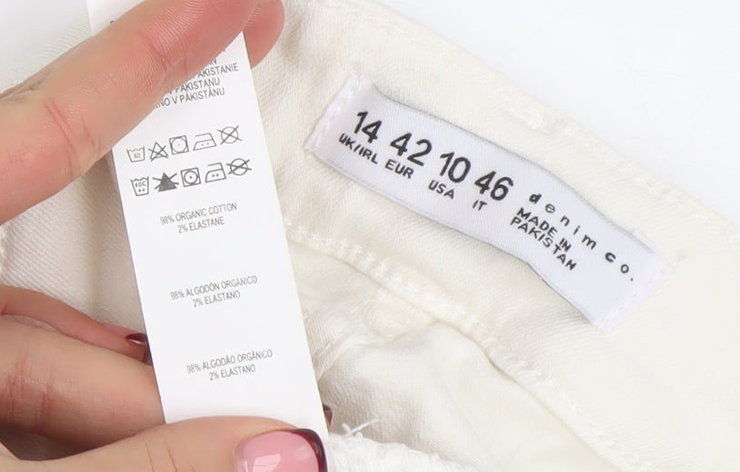 Womens UK Size 14 denim co Slim Fit Skinny White Jeans