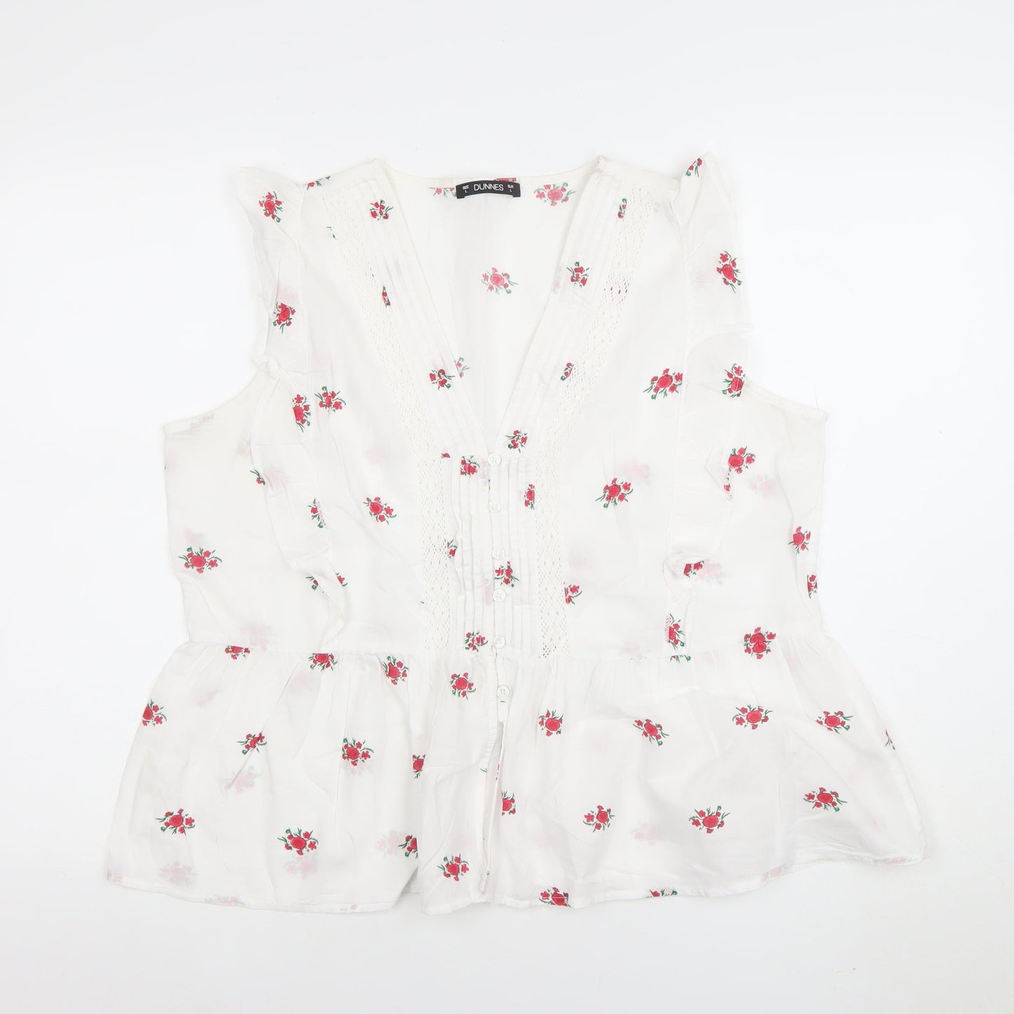 Womens UK Size L Dunnes White Tunic Blouse