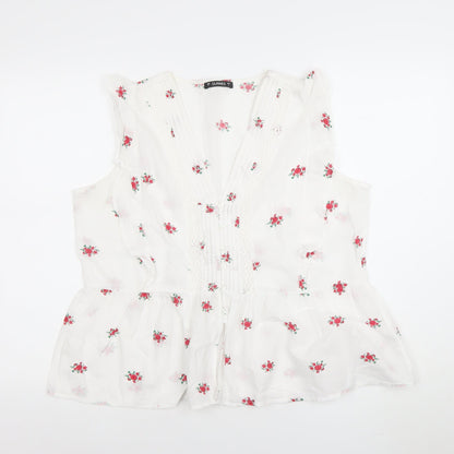 Womens UK Size L Dunnes White Tunic Blouse
