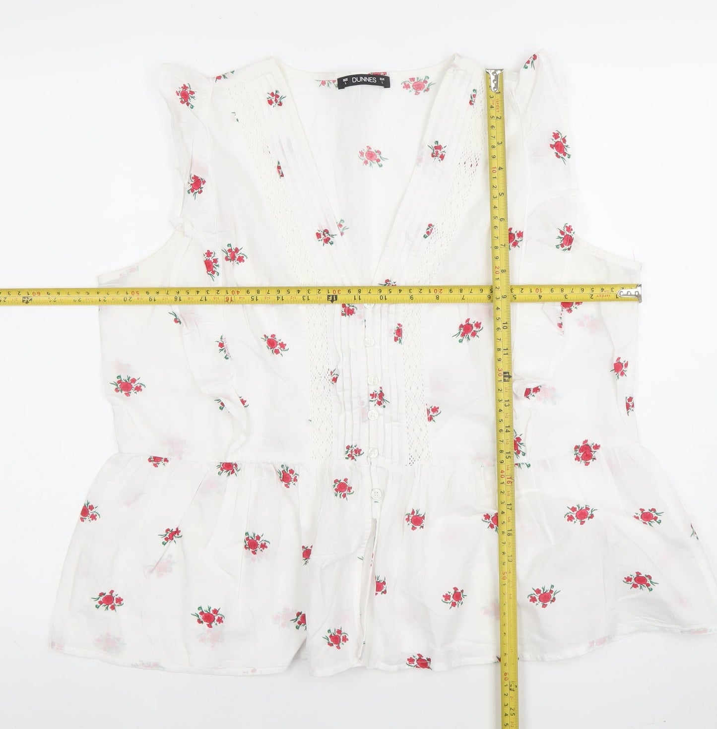 Womens UK Size L Dunnes White Tunic Blouse