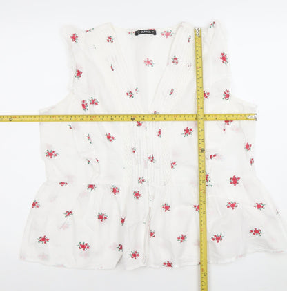 Womens UK Size L Dunnes White Tunic Blouse
