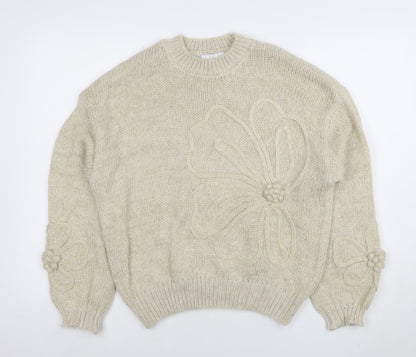 Womens UK Size M Zino Beige Pullover Jumper