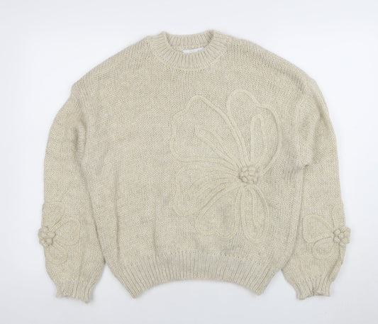 Womens UK Size M Zino Beige Pullover Jumper