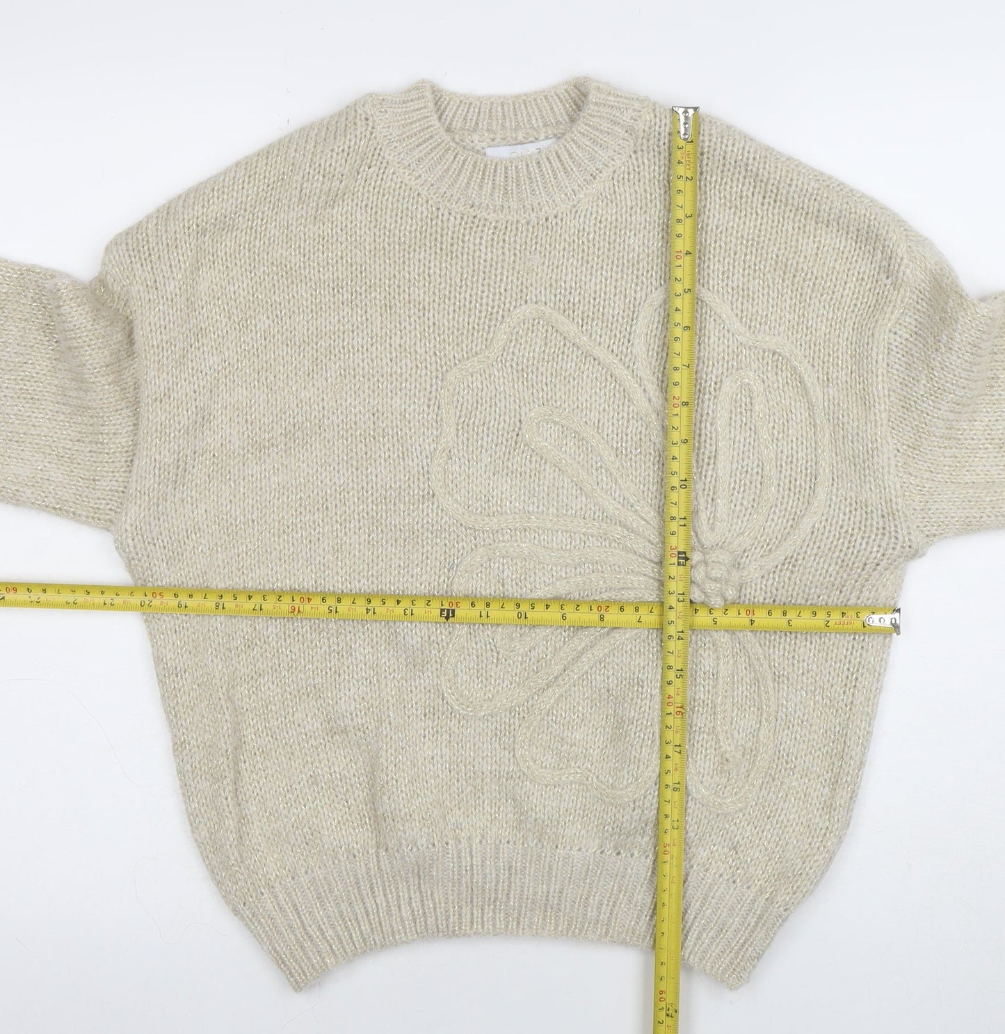Womens UK Size M Zino Beige Pullover Jumper