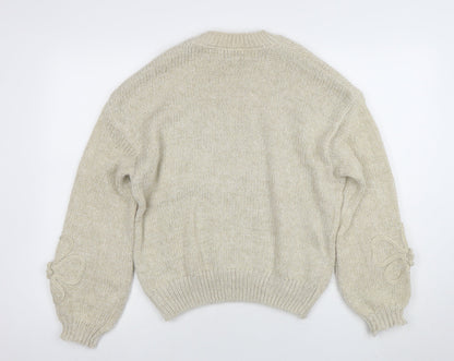 Womens UK Size M Zino Beige Pullover Jumper