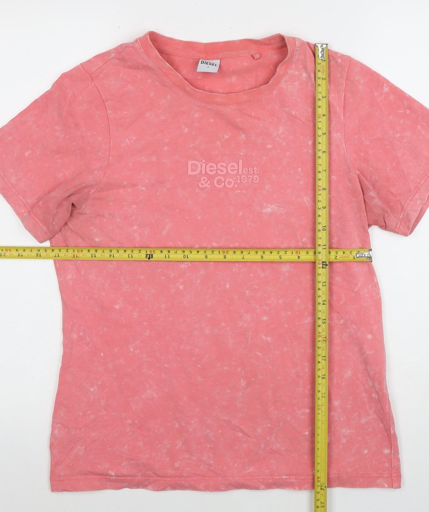 Womens UK Size M Diesel Pink Basic T-Shirt