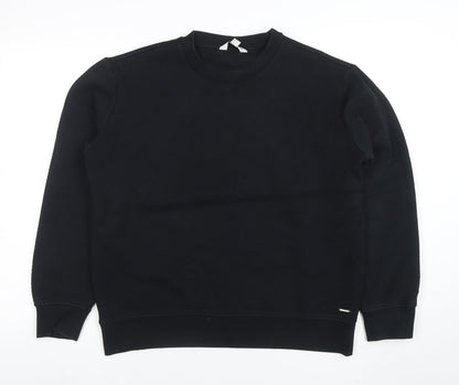 Mens UK Size M Marks and Spencer Black Pullover Sweatshirt