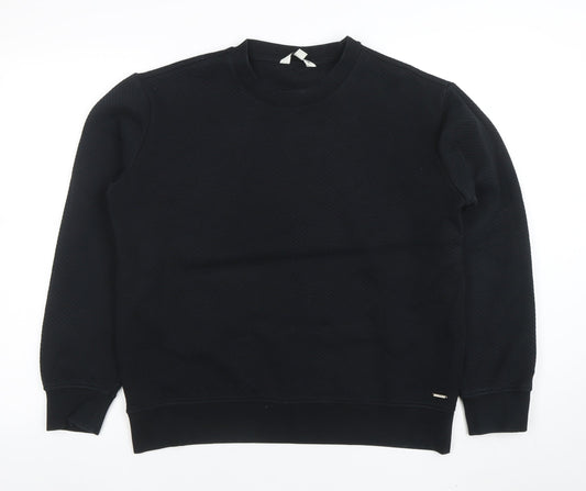 Mens UK Size M Marks and Spencer Black Pullover Sweatshirt
