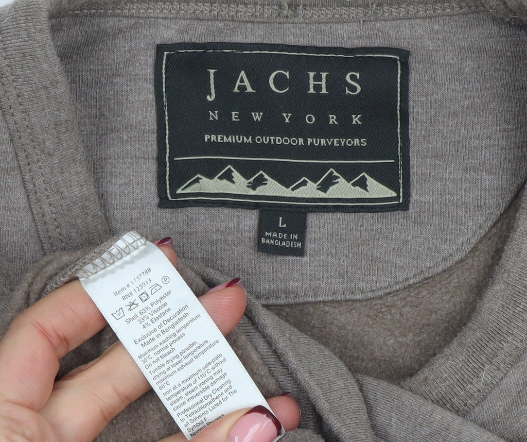 Mens UK Size L JACHS New York Brown Pullover Sweatshirt