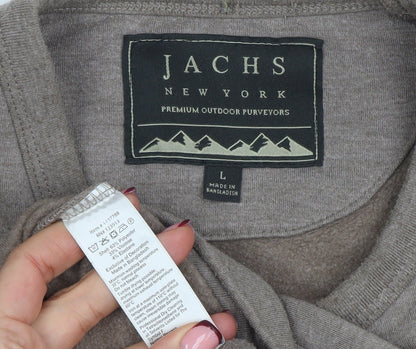Mens UK Size L JACHS New York Brown Pullover Sweatshirt