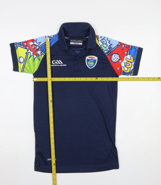 Mens UK Size XS Azzurri Blue Gym & TrainingFootball Polo