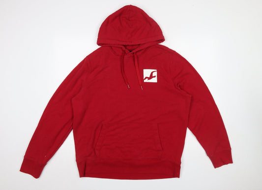 Mens UK Size XL Hollister Red Pullover Hoodie