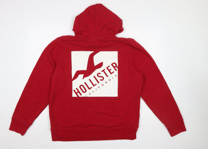 Mens UK Size XL Hollister Red Pullover Hoodie