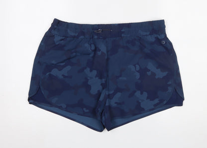 Dunnes Stores Womens Blue Camouflage Athletic Shorts Size 16