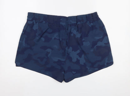 Dunnes Stores Womens Blue Camouflage Athletic Shorts Size 16