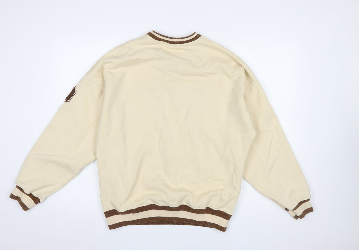 Womens UK Size S Pull & Bear Beige Pullover Sweatshirt