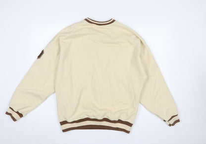 Womens UK Size S Pull & Bear Beige Pullover Sweatshirt
