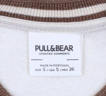 Womens UK Size S Pull & Bear Beige Pullover Sweatshirt