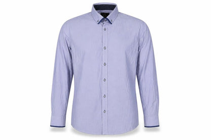 Silvio Valentin Men's Blue Striped Button-Down 2XL Casual Shirt