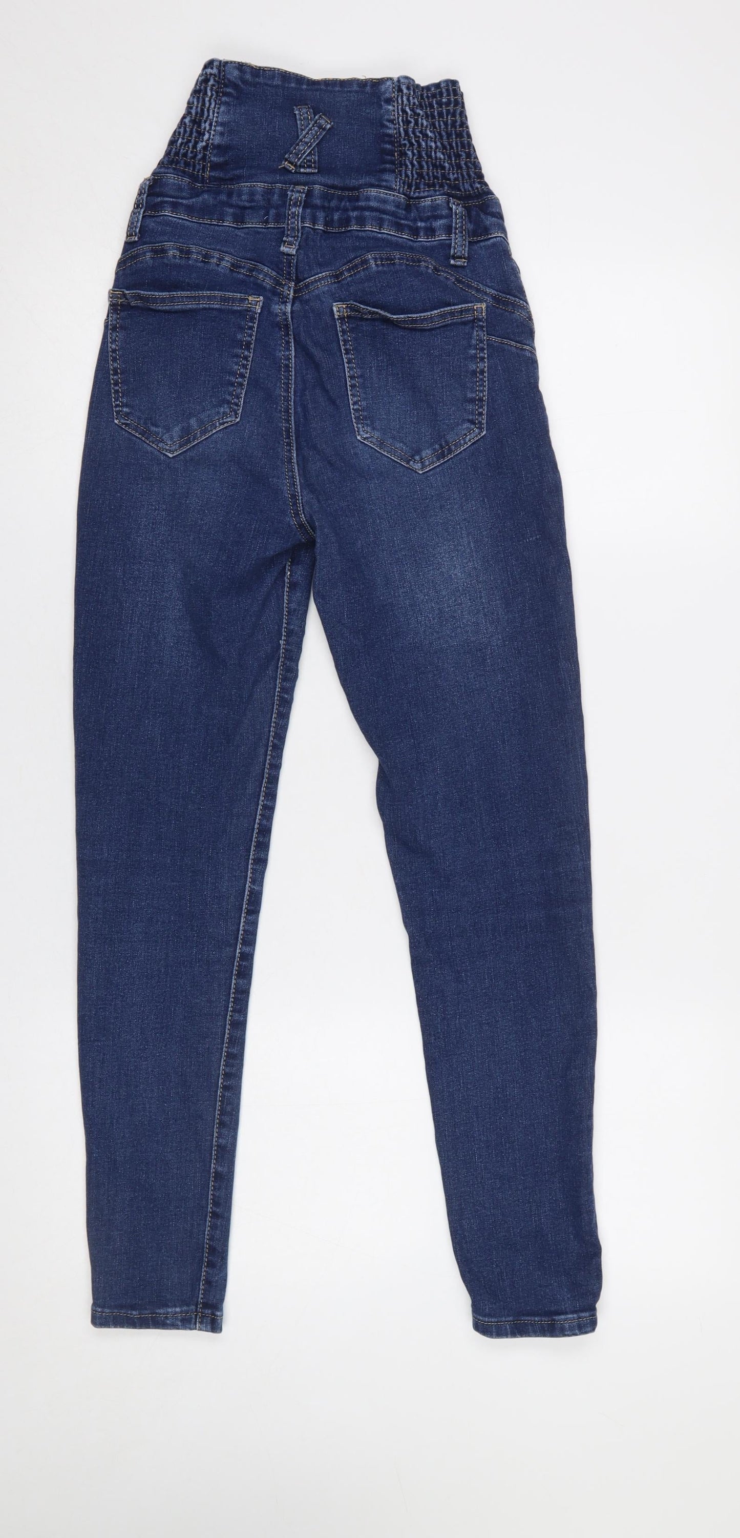 Womens UK Size S Miss Bon Slim Fit High-Waisted Skinny Blue Jeans