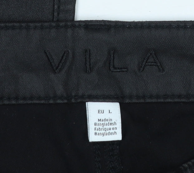 Womens UK Size L VILA Slim Fit CasualParty/Cocktail Black Trousers