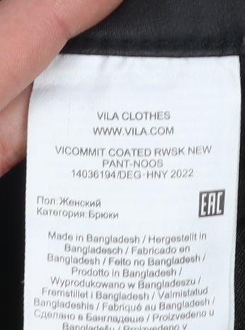 Womens UK Size L VILA Slim Fit CasualParty/Cocktail Black Trousers