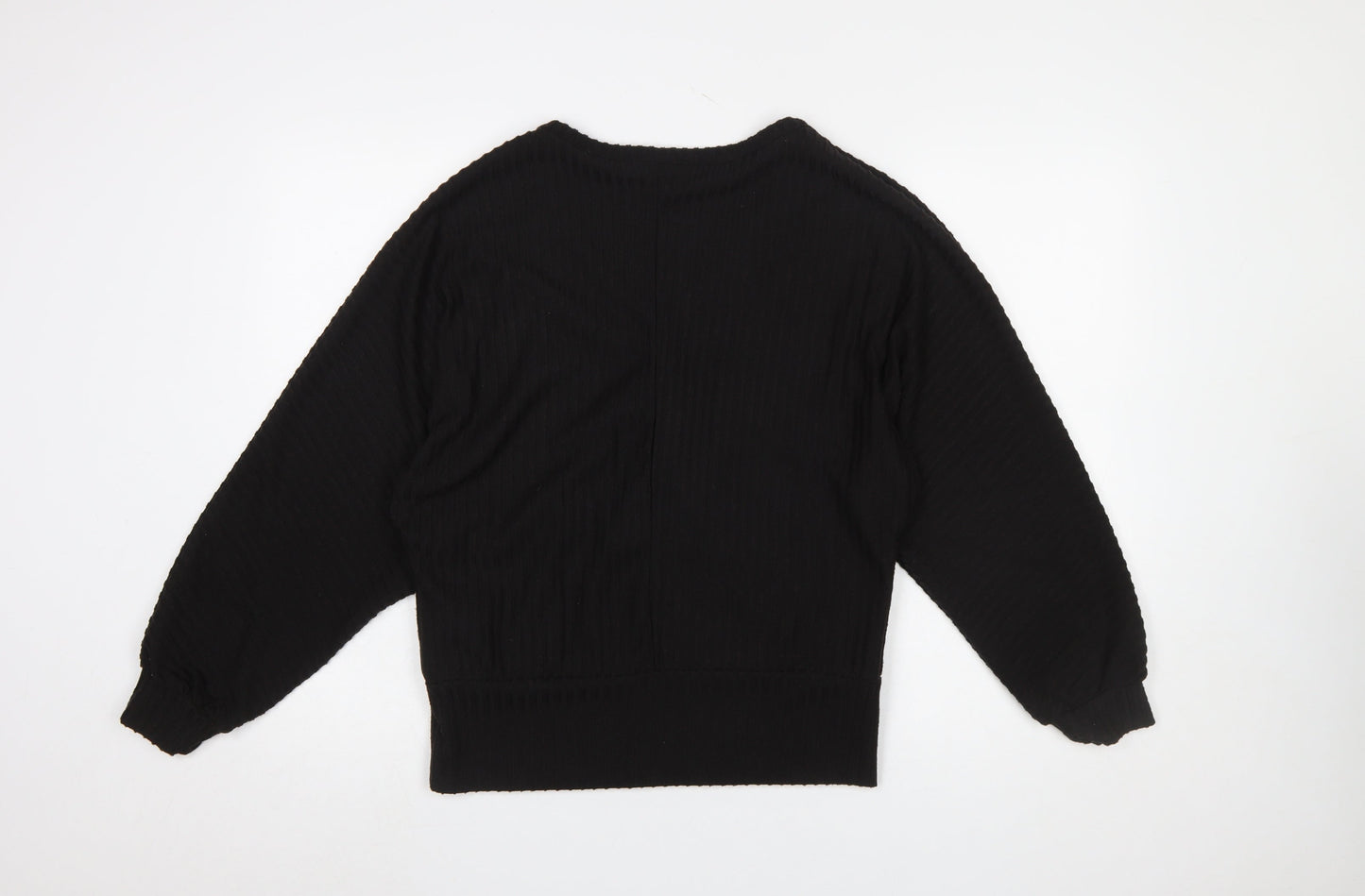 Womens UK Size M New Look Black Wrap Blouse