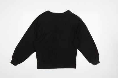 Womens UK Size M New Look Black Wrap Blouse