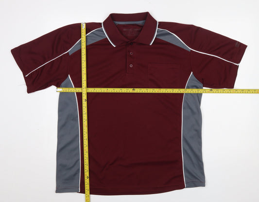Cougars Performance Men's Multicoloured Polo Shirt Size M Quick Dry