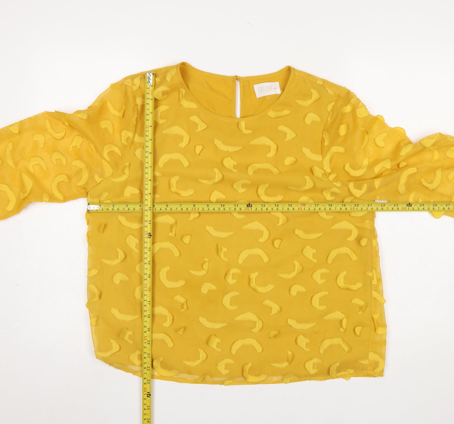 Womens UK Size XL Savida Yellow Tunic Blouse