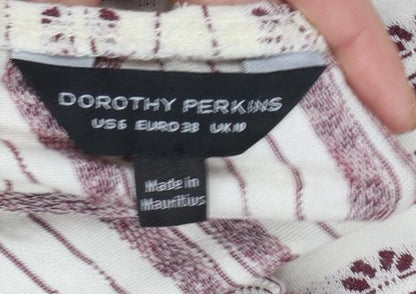 Womens UK Size 10 Dorothy Perkins Beige Bohemian Blouse