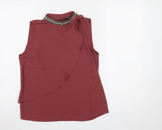 Womens UK Size 8 Only Red Wrap Blouse